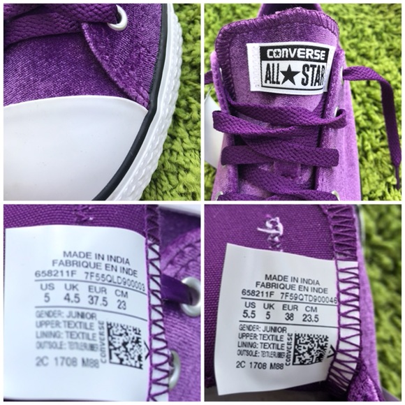 NWT Converse Ctas OX Night Purple Velvet WMNS AUTH - Picture 5 of 8